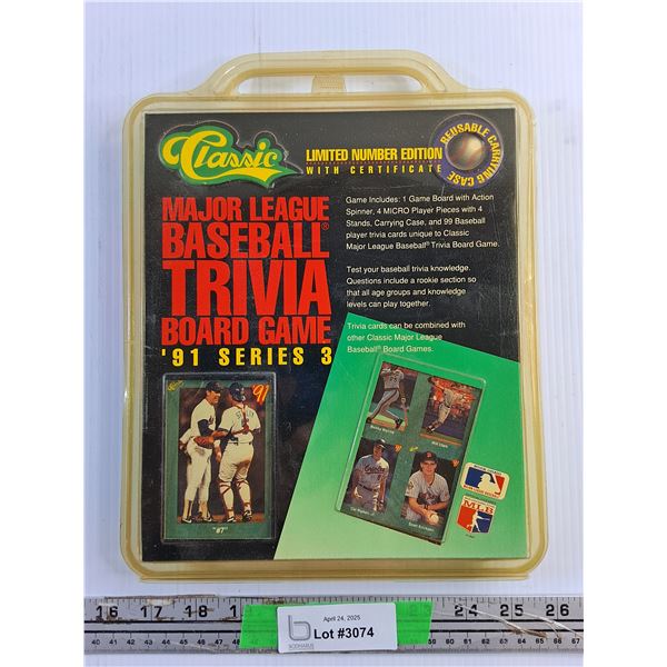 Classic Major League '91 Series 3 Baseball Trivia Board Game