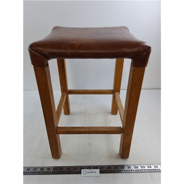 Vintage Wooden Stool 18" x 12" x 12"