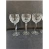 Image 2 : Set of 6 Crystal Long Stemmed Wine Glasses