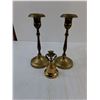 Image 2 : Vintage Brass Candle Holders & Dinner Bell, Silver Plated Vase, Pewter Tea Pot