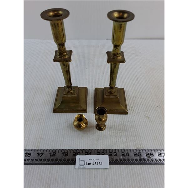 Brass Candle Holders & Incense Vases