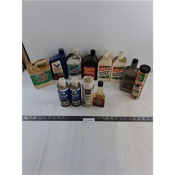 (12) Partial Bottles of Auto Oils & Fluids - Cannot Ship!