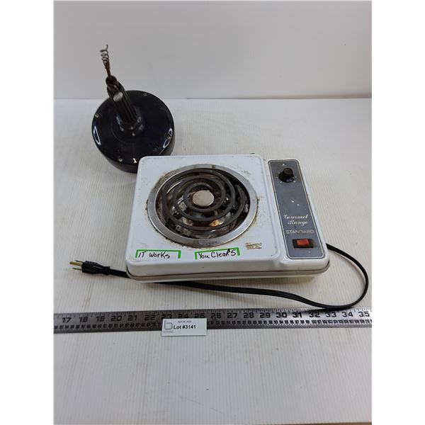 Vintage Gourmet Range Portable Single Burner - Powers On, Plumber's Snake