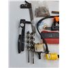 Image 2 : Assorted Tools (Bostik Gun, Carpenter's Squares, Drill Bits, Misc.)