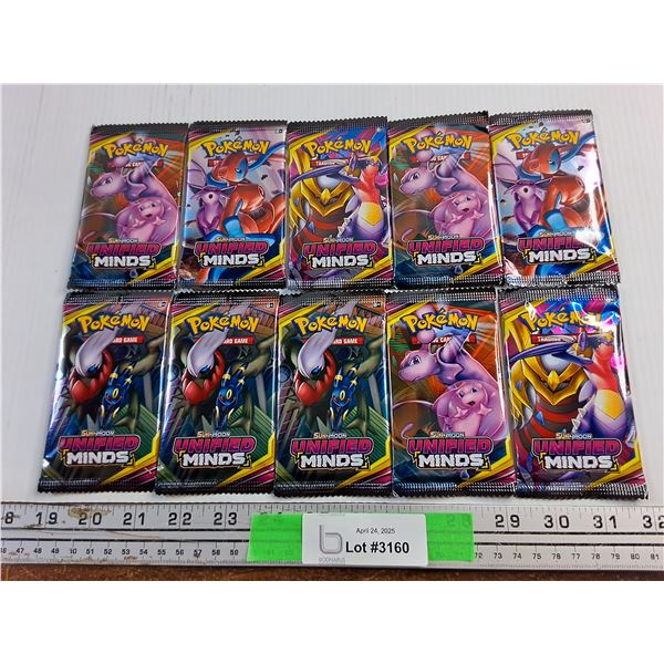 (10) Packs of Pokemon Sun & Moon Unified Minds Trading Cards - Authenticity Not Guaranteed