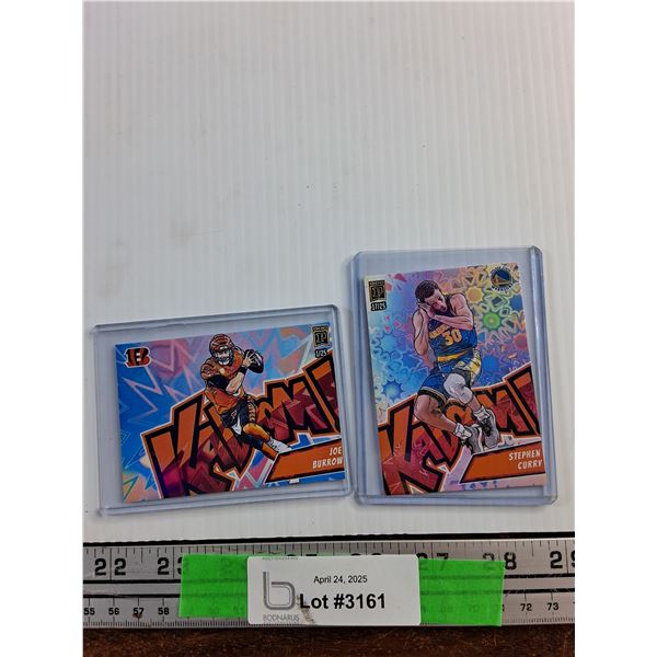 Panini Joe Burrow and Stephen Curry Trading Cards - Authenticity Not Guaranteed