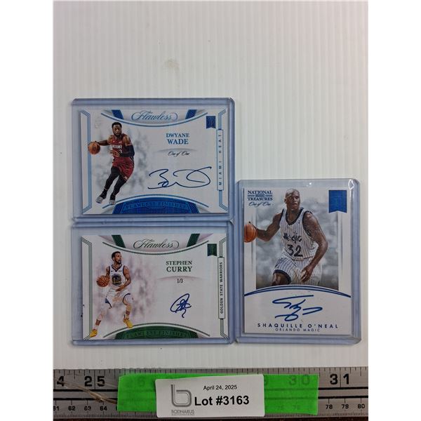 Panini Trading Basketball Cards - Dwyane Wade, Stephen Curry, Shaquille O Neal - Cannot Authenticate