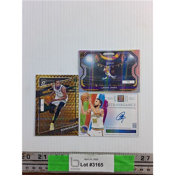 Panini Basketball Trading Cards - Kevin Durant, LeBron James, Stephen Curry - Cannot Authenticate