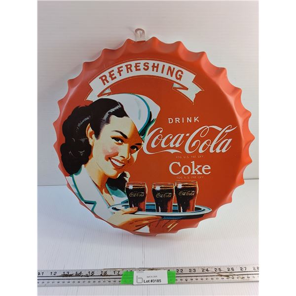 Coca Cola Bottle Cap Sign 17"