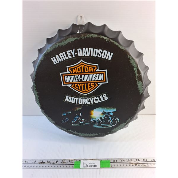 Harley Davidson Bottle Cap Sign 17"