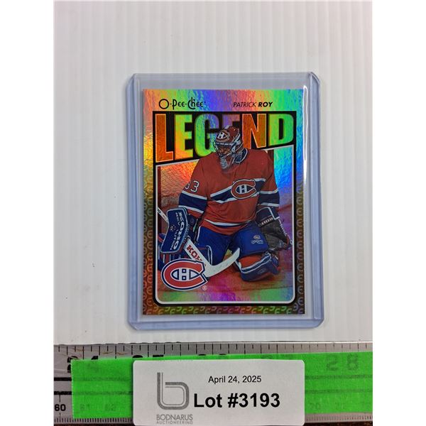 O Pee Chee Holographic Rookie Patrick Roy Trading Hockey Card - Authenticity Not Guaranteed