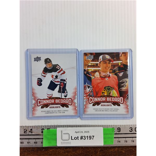 (2) Upper Deck Rookie Connor Bedard Trading Hockey Cards - Authenticity Not Guaranteed