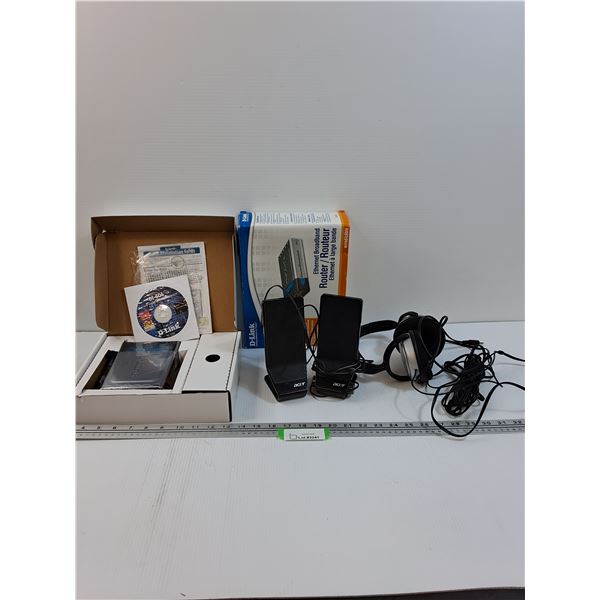 WiFi Router, Acer Speaker, Heaphones - As Is