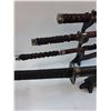 Image 2 : (4) Decorative Katana Style Swords & Displays - Some Wear, As Is