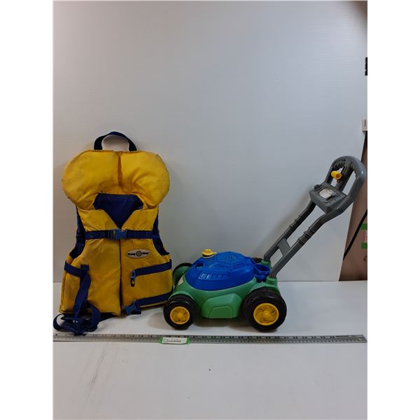 Bouy-o-boy Childs Life Jacket (30-60lbs) & Bubble Lawn Mower Toy