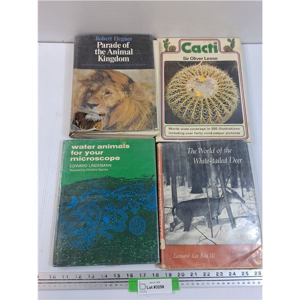 (4) Books: Cacti, Water Animals, Deer, Animal Kingdom