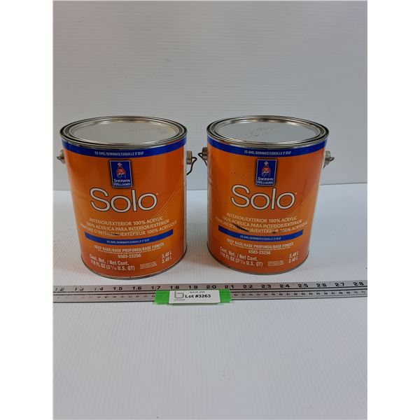 (2) Sherwin Williams Solo Eggshell Deep Base Paint - 3.75L Cans - CANNOT SHIP