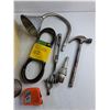 Image 4 : Fuel Funnels, Hammer, Mower Belt, Measuring Tape, Screwdrivers and Misc
