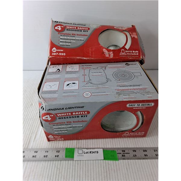 (2) 4" White Baffle Recessed Kitst