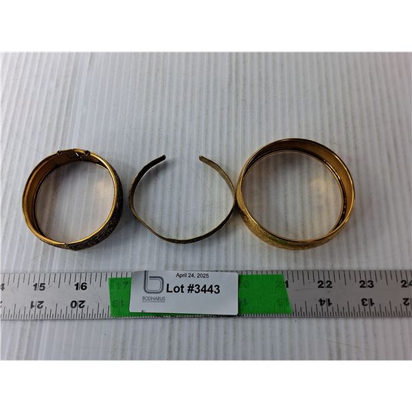 (3) Gold Colored Bracelets