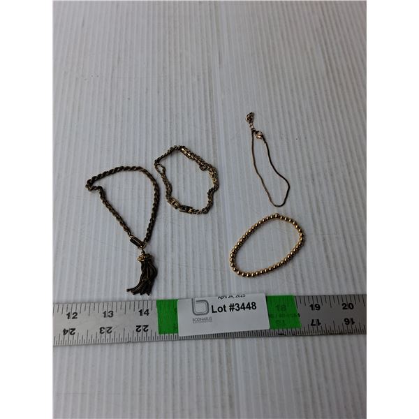 (4) Gold Colored Bracelets