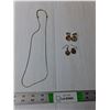 Image 1 : Gold Colored Necklace & (2) Sets of Earrings