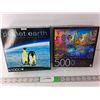 Image 1 : (2) Puzzles- Planet Earth & Fantasy Panorama