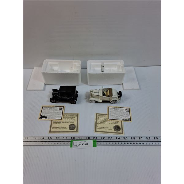 (2) Model Vehicles: 1924 Model T Touring Car & 1932 Ford Cabriolet