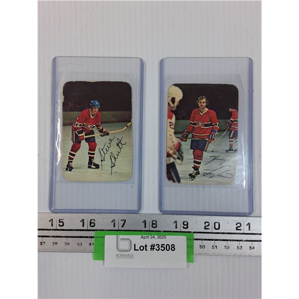 1977 Steve Shutt & Guy LaFleur OPC Hockey Trading Cards