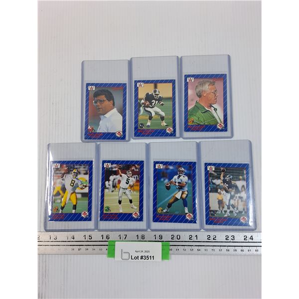 (7) CFL 1991 Football Trading Cards - Assorted