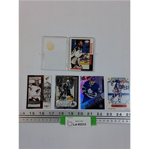 (5) Hockey Cards: Hasek, Mike Smith, Riemsdyk, Gary Miller, Markov