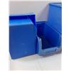 Image 4 : (4) Large Blue Plastic Stacking Shop Bins - 14" x 8" x 8" Each - Pick up Preferred