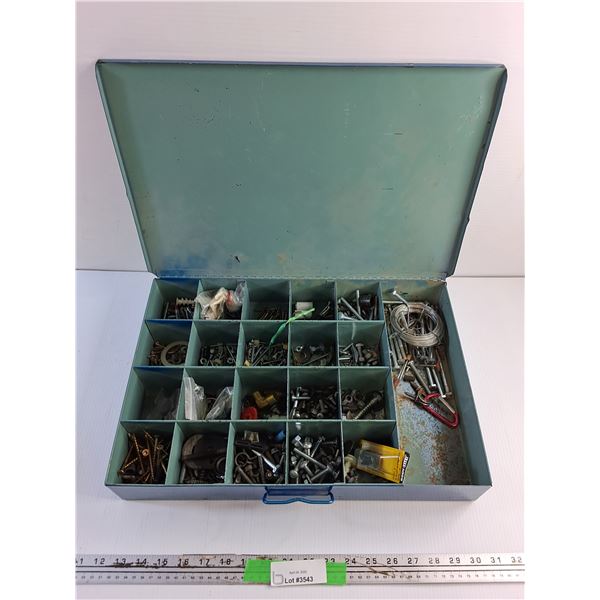 Metal Box with Assorted Hardware