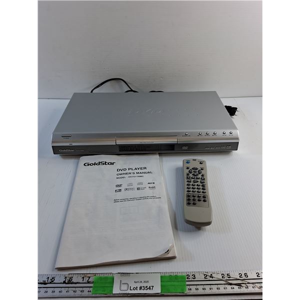 GoldStar DVD Player with Remote - As Is