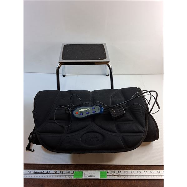 Electric Massage Pad - Tested, As Is    and Foot Stool