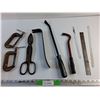 Image 1 : C Clamps, Pry Bar, Tin Shears, Saw Blades, Ruler and Nail Pullers