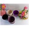 Image 5 : Planters, Flower Vase, Artificial Plant and Easter Bunny Decor
