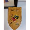 Image 4 : (2) Pictures, Wood Duck Inlay Decor, Rooster Knife Holder