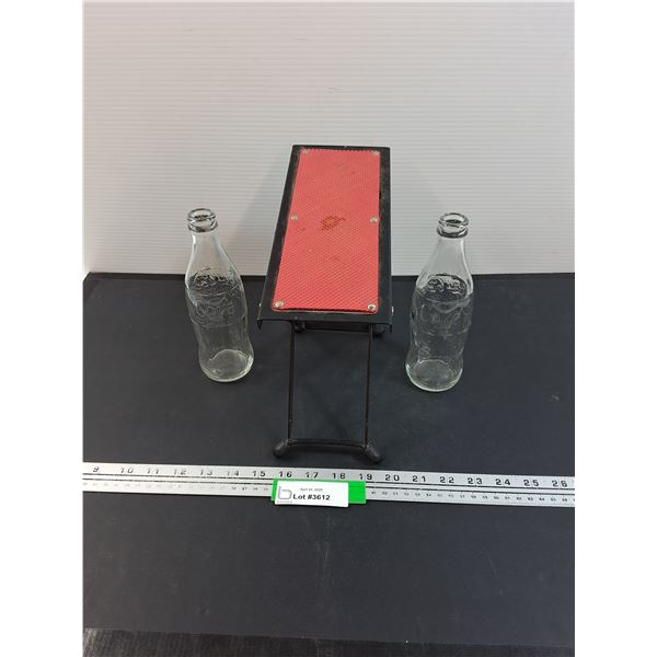 (2) Coca Cola Bottles & Shoe Shine Step