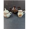 Image 4 : West Germany Beer Stein, Japanese Teapot, Iridescent Creamer & Sugar Bowl Set