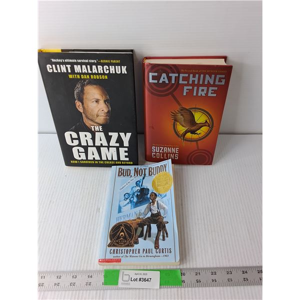 (3) Books- Catching Fire, The Crazy Game, Bud Not Buddy