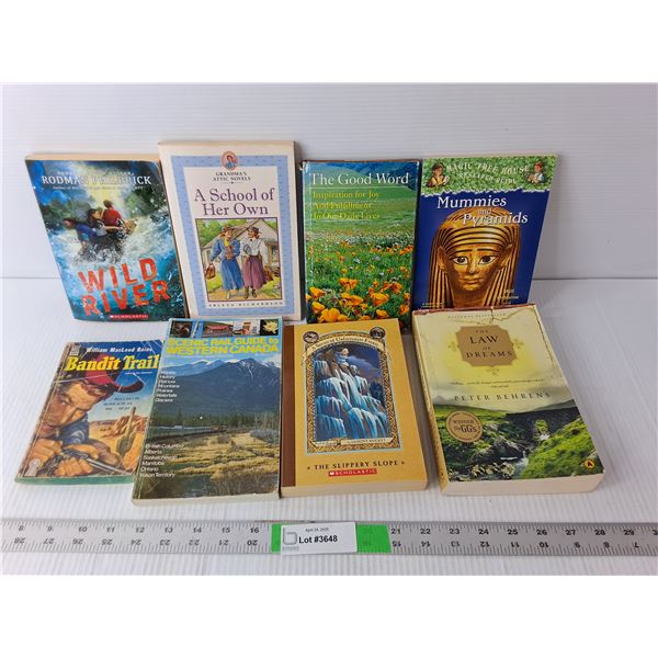 (8) Young Adult Books- Magic Tree House, Series of Unfortunate Events, Bandit Trail, Misc.