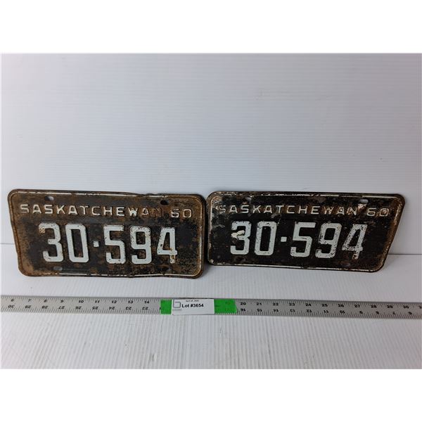 (2) Saskatchewan License Plates- 1960