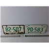 Image 1 : (2) Saskatchewan Vintage License Plates- 1966/68
