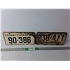 Image 1 : (2) Saskatchewan Vintage License Plates- 1961/75