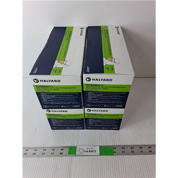 (4) Boxes of Halyard N95 Particulate Masks