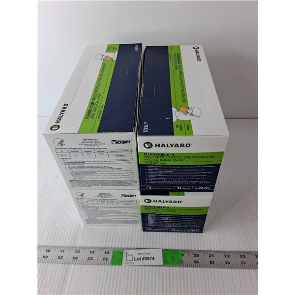 (4) Boxes of Halyard N95 Particulate Masks