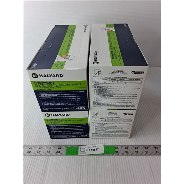 (4) Boxes of Halyard N95 Particulate Masks