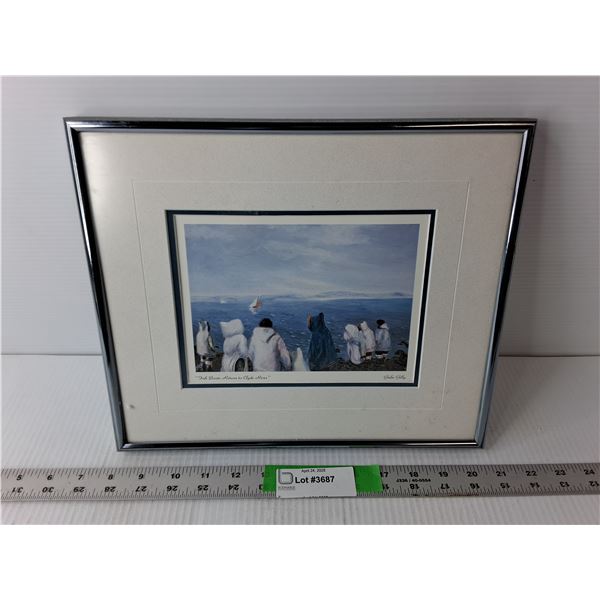 Framed "Fish Boats Return to Clyde River" Painting by Gabe Gely