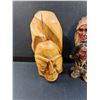 Image 4 : (3) Statues: Indigenous, Bears, African Head